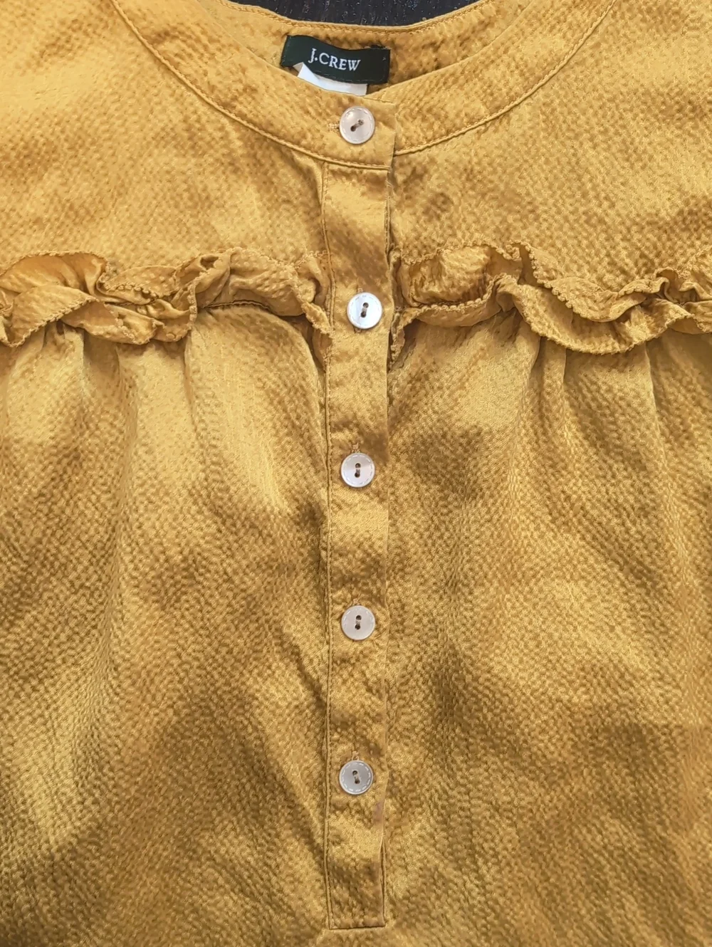 Golden Yellow 100% Silk J Crew Blouse